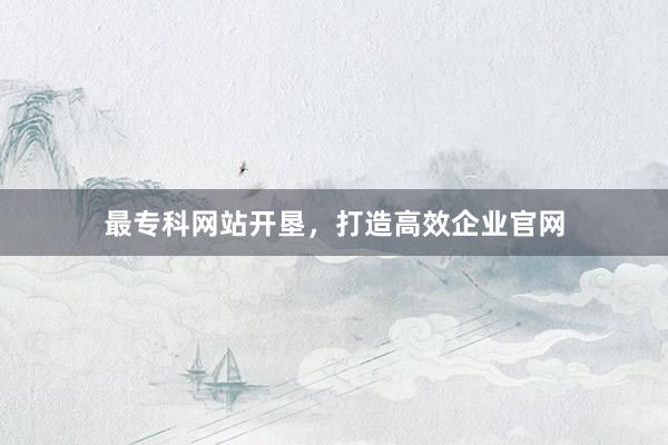 最专科网站开垦，打造高效企业官网